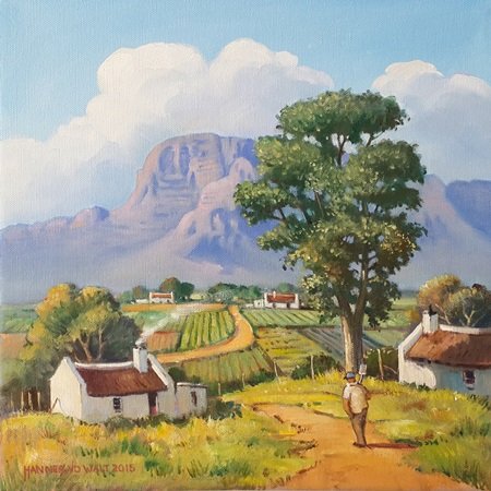 Oil on Stretched CanvasSize: (300x300x18)mmUnframedSOLD 2015 (by Franschhoek Art House)